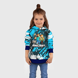 Толстовка-худи детская Minecraft Майнкрафт, цвет: 3D-синий — фото 2