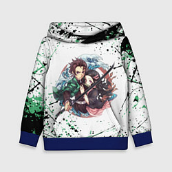 Толстовка-худи детская KIMETSU NO YAIBA, цвет: 3D-синий
