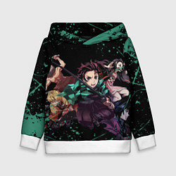 Толстовка-худи детская KIMETSU NO YAIBA, цвет: 3D-белый