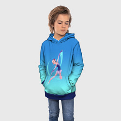 Толстовка-худи детская Фигурное катание, цвет: 3D-синий — фото 2