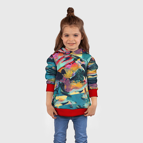 Детская толстовка Абстрактный рисунок / 3D-Красный – фото 4