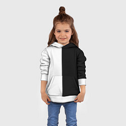 Толстовка-худи детская ПРОСТО ЧЁРНО-БЕЛЫЙ, цвет: 3D-белый — фото 2
