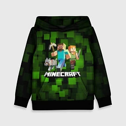 Толстовка-худи детская Minecraft Майнкрафт, цвет: 3D-черный