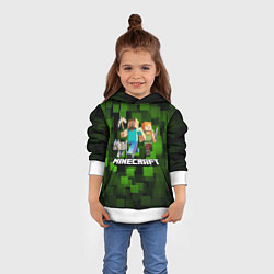Толстовка-худи детская Minecraft Майнкрафт, цвет: 3D-белый — фото 2