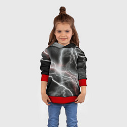Толстовка-худи детская Молния, цвет: 3D-красный — фото 2