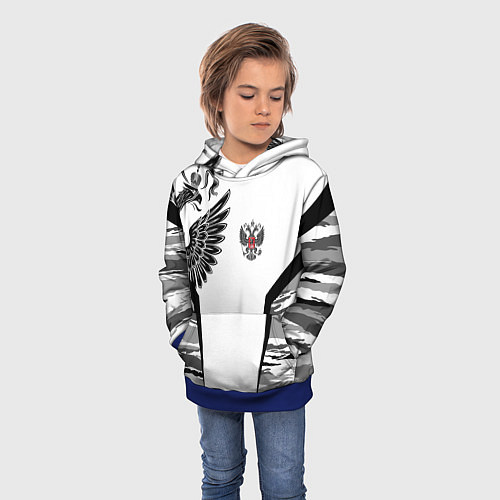 Детская толстовка Камуфляж Россия / 3D-Синий – фото 3
