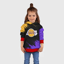 Толстовка-худи детская LA LAKERS, цвет: 3D-красный — фото 2
