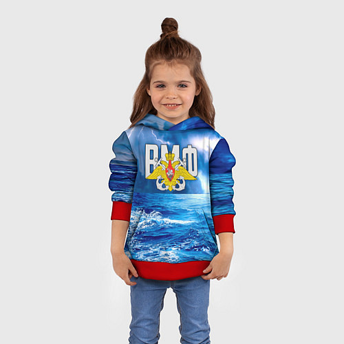 Детская толстовка ВМФ / 3D-Красный – фото 4