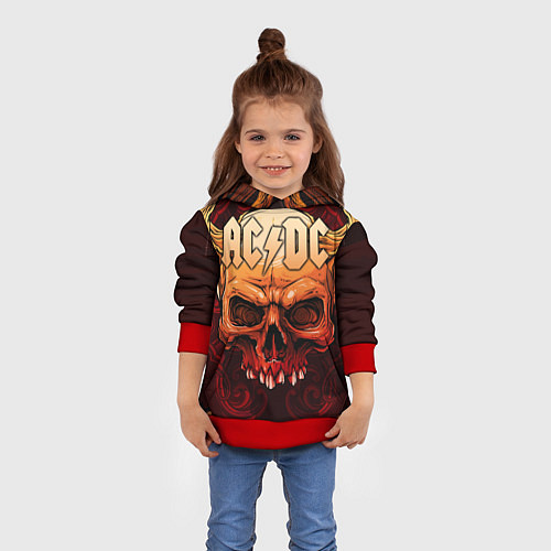 Детская толстовка ACDC / 3D-Красный – фото 4