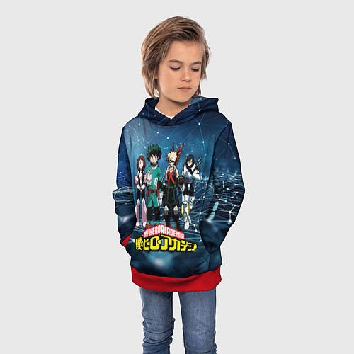 Детская толстовка Моя геройская академия / 3D-Красный – фото 3
