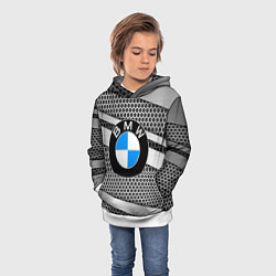 Толстовка-худи детская BMW, цвет: 3D-белый — фото 2
