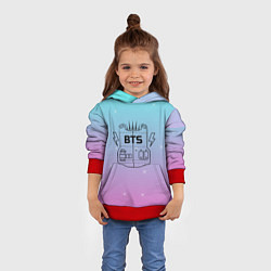 Толстовка-худи детская BTS, цвет: 3D-красный — фото 2