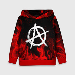 Толстовка-худи детская АНАРХИЯ, цвет: 3D-красный