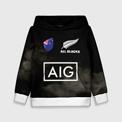 Толстовка-худи детская ALL BLACKS, цвет: 3D-белый