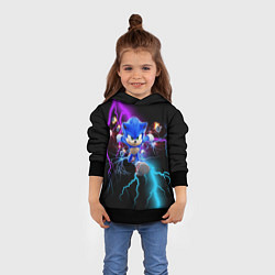 Толстовка-худи детская SONIC, цвет: 3D-черный — фото 2