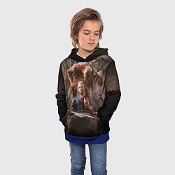 Толстовка-худи детская КРОВЬ И ВЕДЬМАК, цвет: 3D-синий — фото 2