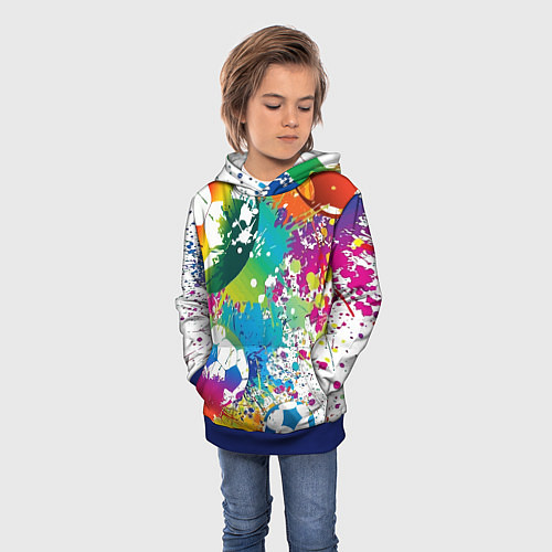 Детская толстовка Football Paints / 3D-Синий – фото 3