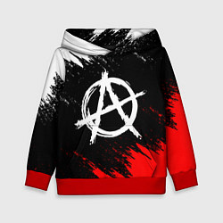 Толстовка-худи детская АНАРХИЯ, цвет: 3D-красный
