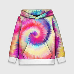 Толстовка-худи детская Tie Dye vortex, цвет: 3D-белый