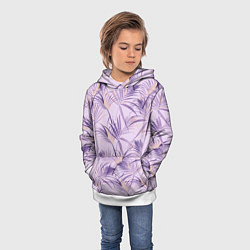 Толстовка-худи детская Листья, цвет: 3D-белый — фото 2
