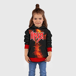 Толстовка-худи детская Ария, цвет: 3D-красный — фото 2