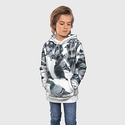 Толстовка-худи детская Голуби, цвет: 3D-белый — фото 2