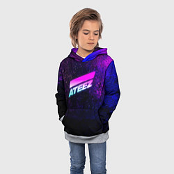 Толстовка-худи детская ATEEZ neon, цвет: 3D-меланж — фото 2