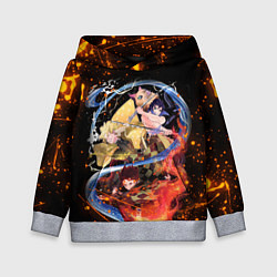 Толстовка-худи детская KIMETSU NO YAIBA, цвет: 3D-меланж