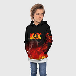 Толстовка-худи детская ACDC, цвет: 3D-белый — фото 2