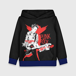Толстовка-худи детская Punk-rock, цвет: 3D-синий