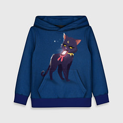 Толстовка-худи детская КИСА С ТЕЛЕФОНОМ, цвет: 3D-синий