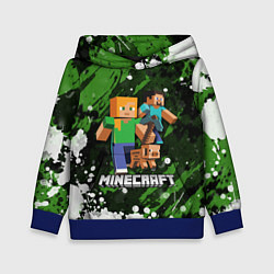 Толстовка-худи детская Minecraft Майнкрафт, цвет: 3D-синий
