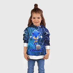 Толстовка-худи детская SONIC, цвет: 3D-белый — фото 2