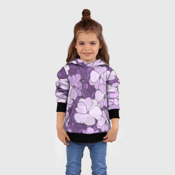 Толстовка-худи детская Цветы, цвет: 3D-черный — фото 2