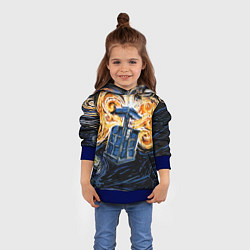 Толстовка-худи детская Van Gogh Tardis, цвет: 3D-синий — фото 2