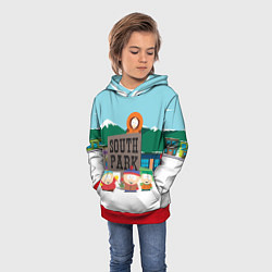 Толстовка-худи детская ЮЖНЫЙ ПАРК, цвет: 3D-красный — фото 2