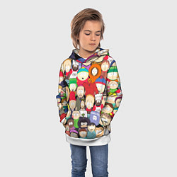 Толстовка-худи детская South Park персонажи, цвет: 3D-белый — фото 2
