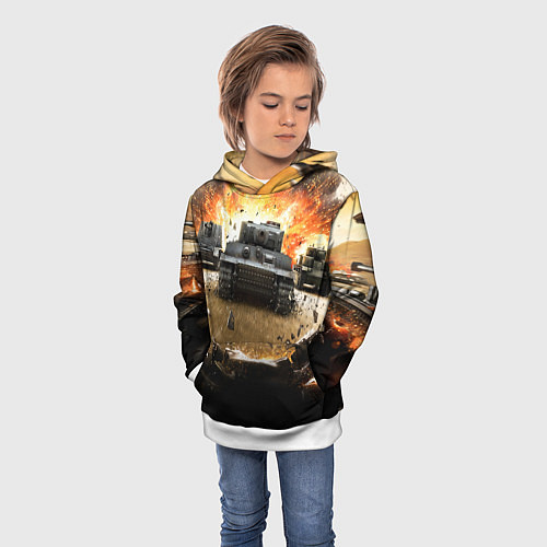 Детская толстовка ТАНКИ / 3D-Белый – фото 3
