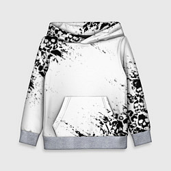 Толстовка-худи детская БЕЛЫЕ ЧЕРЕПА, цвет: 3D-меланж