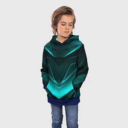 Толстовка-худи детская NEON GEOMETRY STRIPES, цвет: 3D-синий — фото 2