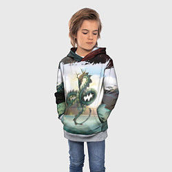 Толстовка-худи детская Дракон, цвет: 3D-меланж — фото 2