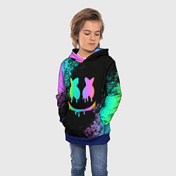 Толстовка-худи детская Marshmello, цвет: 3D-синий — фото 2