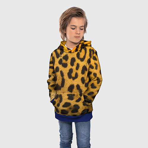 Детская толстовка Леопард / 3D-Синий – фото 3
