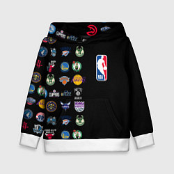 Толстовка-худи детская NBA Team Logos 2, цвет: 3D-белый