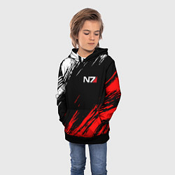 Толстовка-худи детская MASS EFFECT N7, цвет: 3D-черный — фото 2