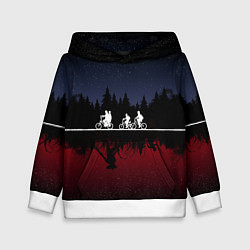 Толстовка-худи детская Очень странные дела, цвет: 3D-белый