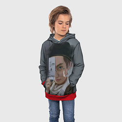 Толстовка-худи детская BTS, цвет: 3D-красный — фото 2