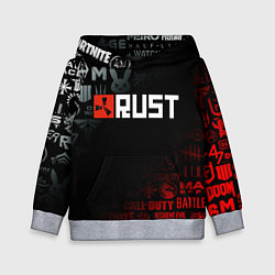 Толстовка-худи детская RUST, цвет: 3D-меланж