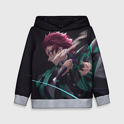 Толстовка-худи детская KIMETSU NO YAIBA, цвет: 3D-меланж