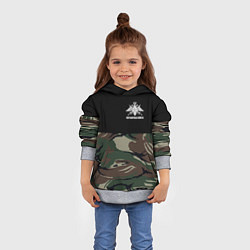 Толстовка-худи детская Пограничные Войска камуфляж, цвет: 3D-меланж — фото 2